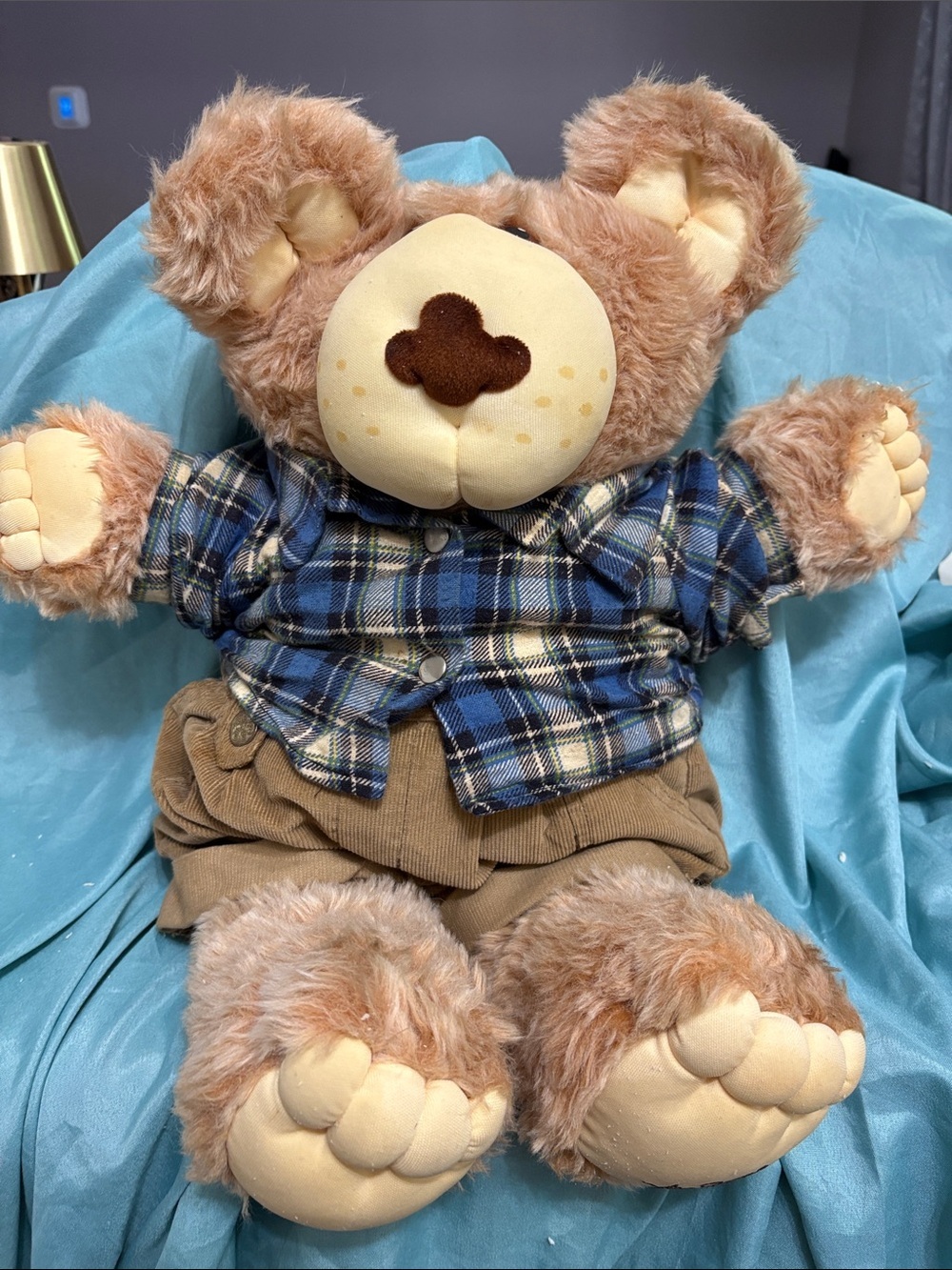 Vintage 1986 Furskins Farrell Furskin Xavier Roberts 22” Teddy Bear Postmaster